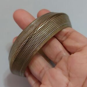 Vintage Indian Mesh Look Dome Shape Brass Bangle Bracelet